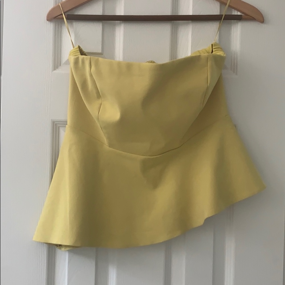Zara yellow  strapless top